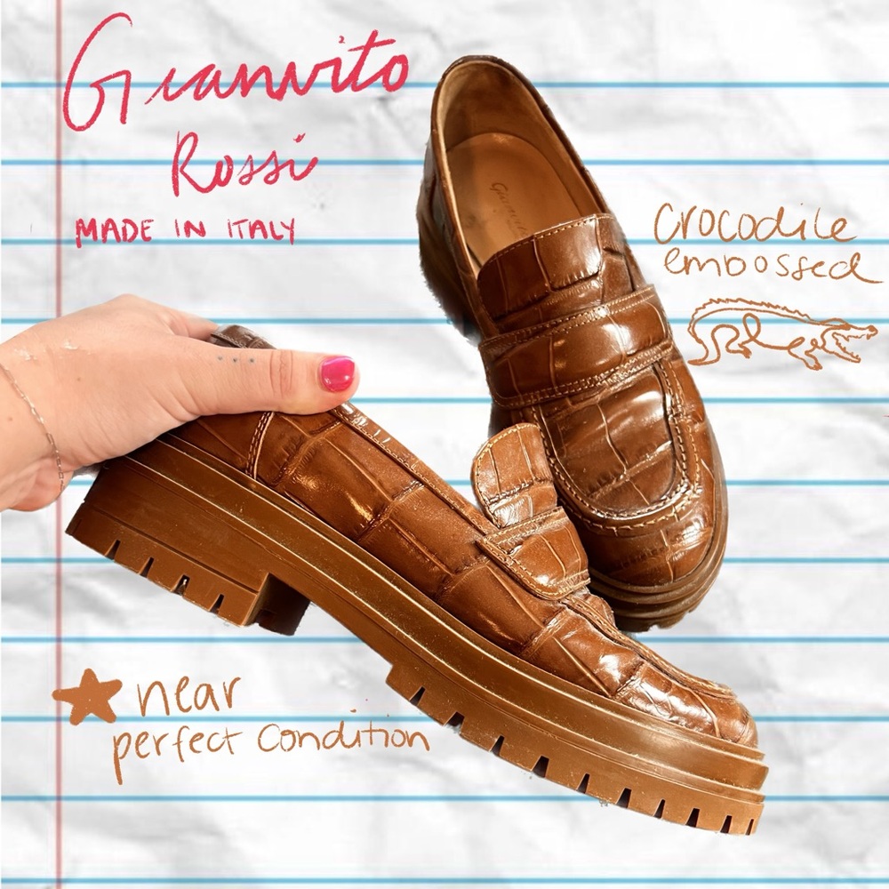 Gianvitto Rossi Crocodile Loafer